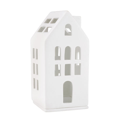 Porcelain Holiday Village House Tealight Holder - Guest House - Handcrafted