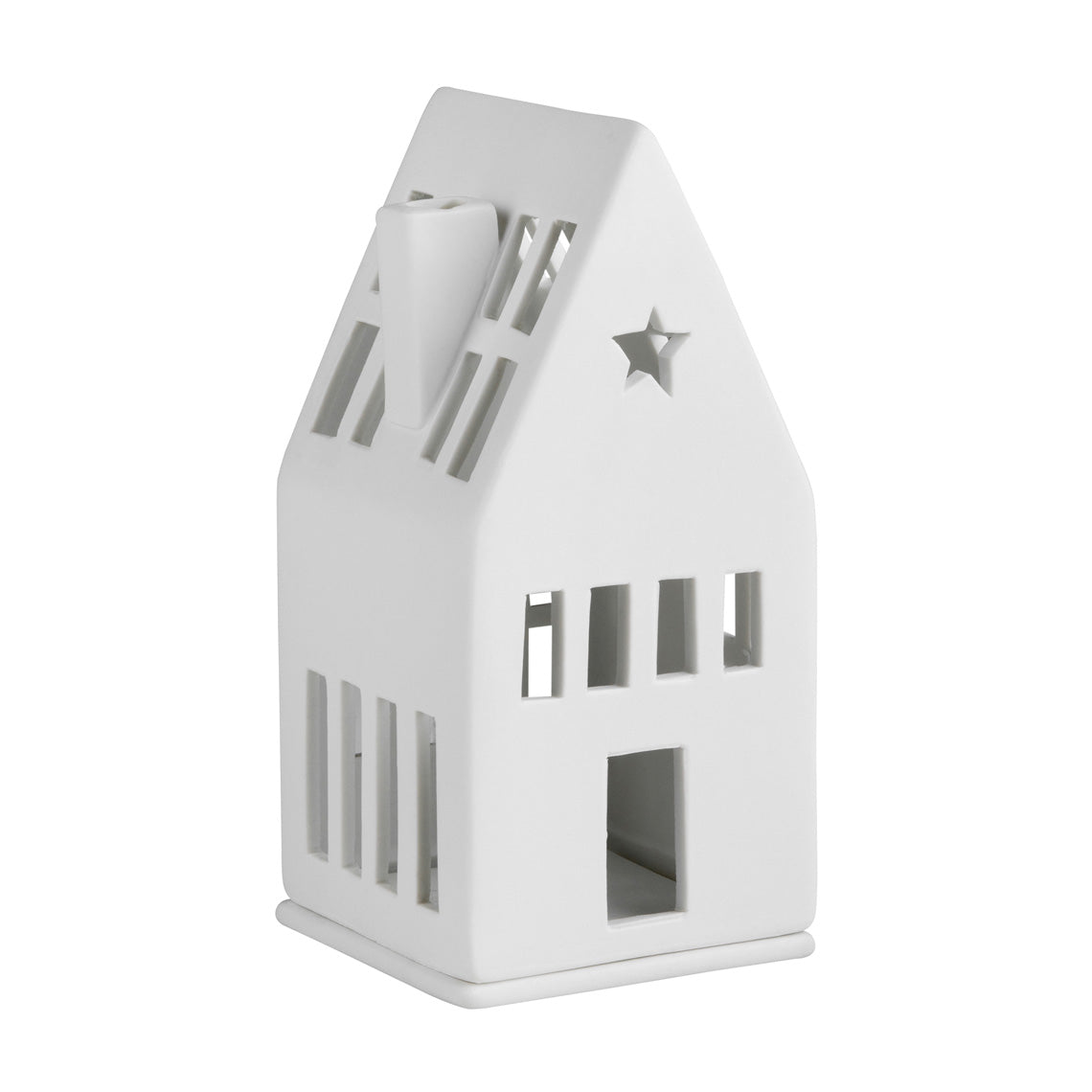 Porcelain Holiday Village house Tealight Holder with Star Gable - Handcrafted