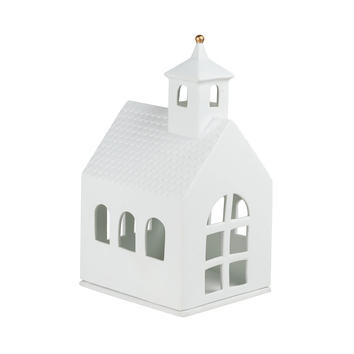 Porcelain Village House Chapel Tealight Holder - Minimalist