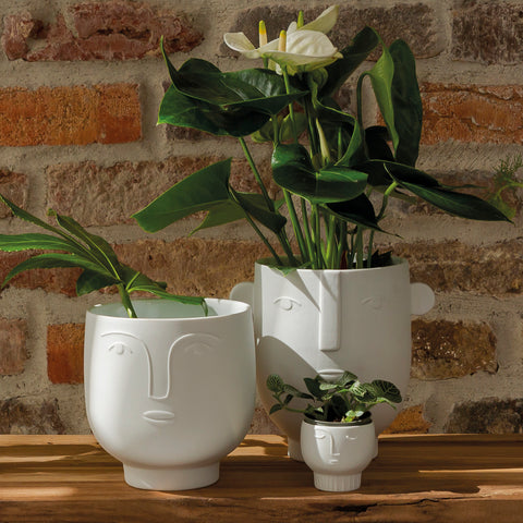 white porcelain plant pots Natural Forms White Porcelain Face Shaped Flower Pots and Tealight Hol – rader USA