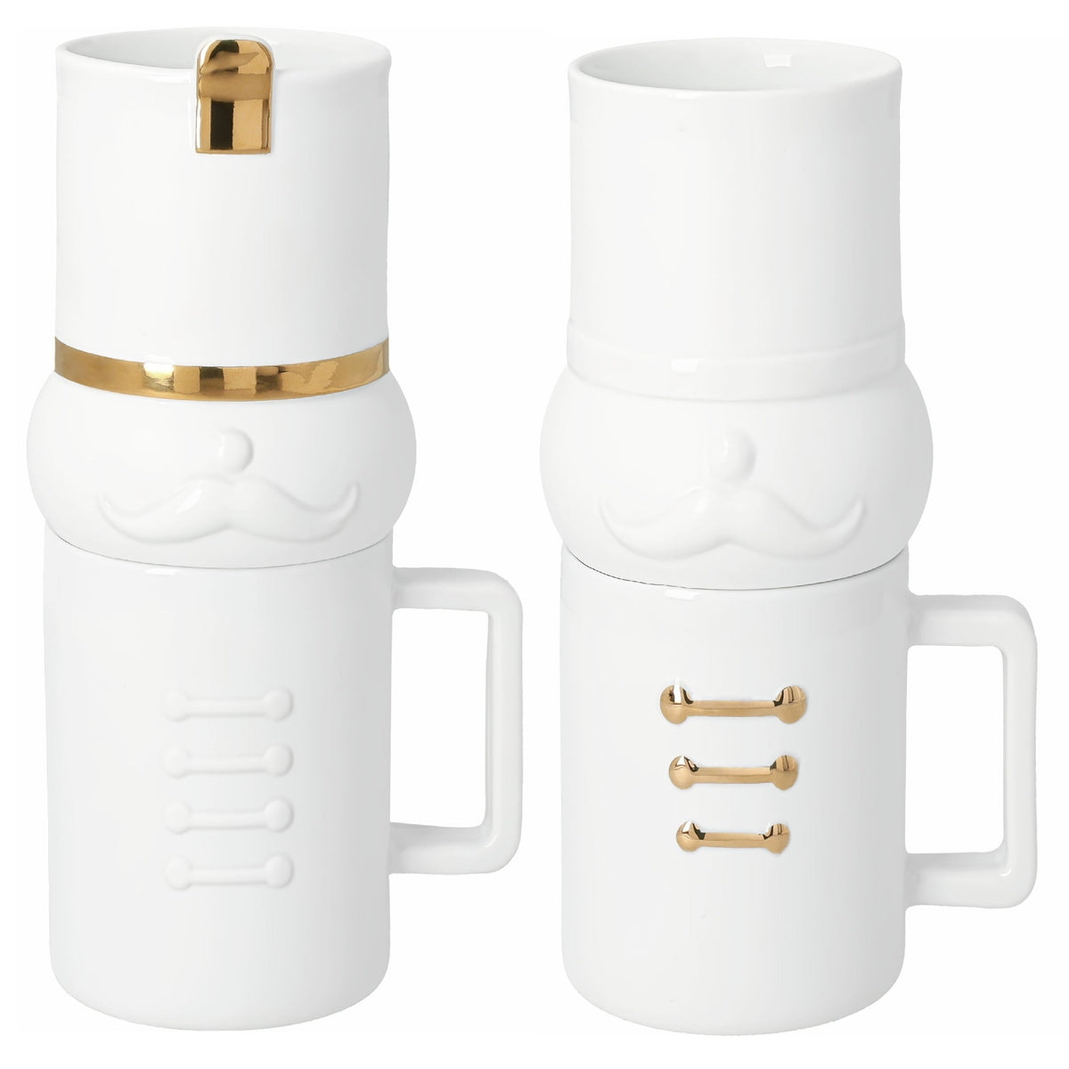 R936 Magnus and Linus Nutcracker Mug and Treat Sets on a white background.