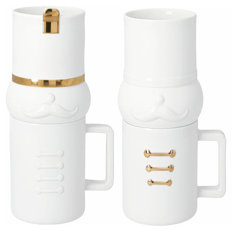 R936 Magnus and Linus Nutcracker Mug and Treat Sets on a white background.