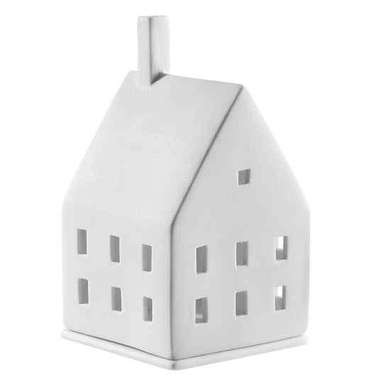 Mini Porcelain Holiday Village House Tealight Holder - Handcrafted