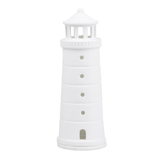 Rader Beyond the Sea Lighthouse Tealight Holder – Coastal Porcelain Candle Luminary for Nautical Home Decor