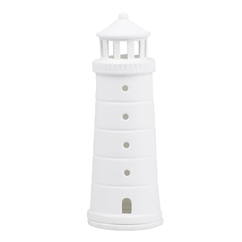 Rader Beyond the Sea Lighthouse Tealight Holder – Coastal Porcelain Candle Luminary for Nautical Home Decor