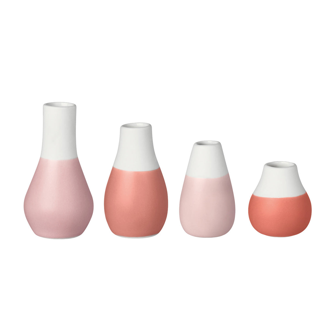 Rader Ceramic Pastel Mini Vases Set of 4 – Scandinavian Vase Gift Set for Tiny Flowers or Buds