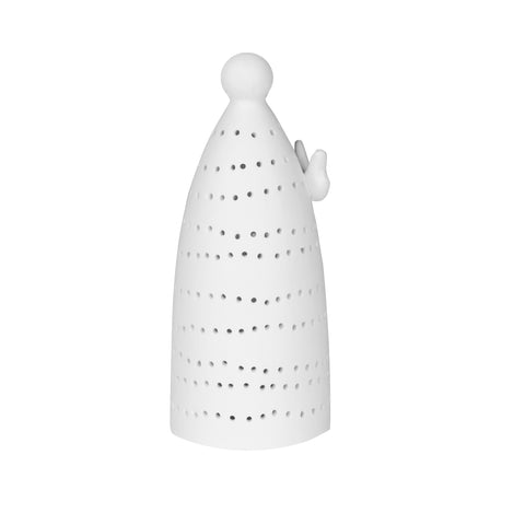 Rader Heavenly Light Porcelain LED Angel – Modern Illuminated Angel Figurine for Christmas & Winter Decor