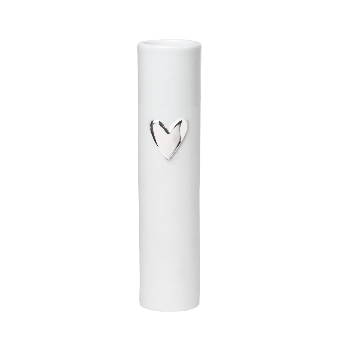 Rader Love Heart Porcelain Vase – Modern Vase with Gold or Silver Heart Accents