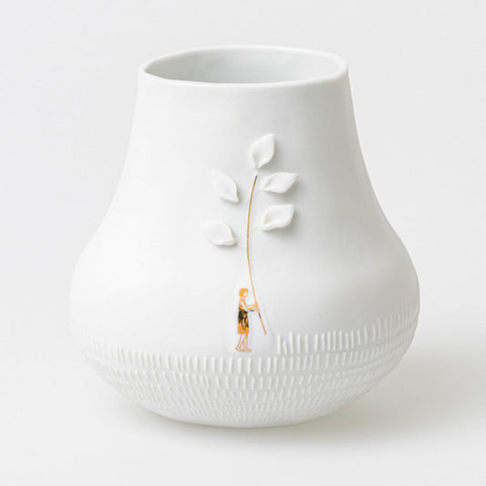 Rader Picture Stories Meadow Porcelain Vase – Modern Floral Vase with Handcrafted Botanical Details