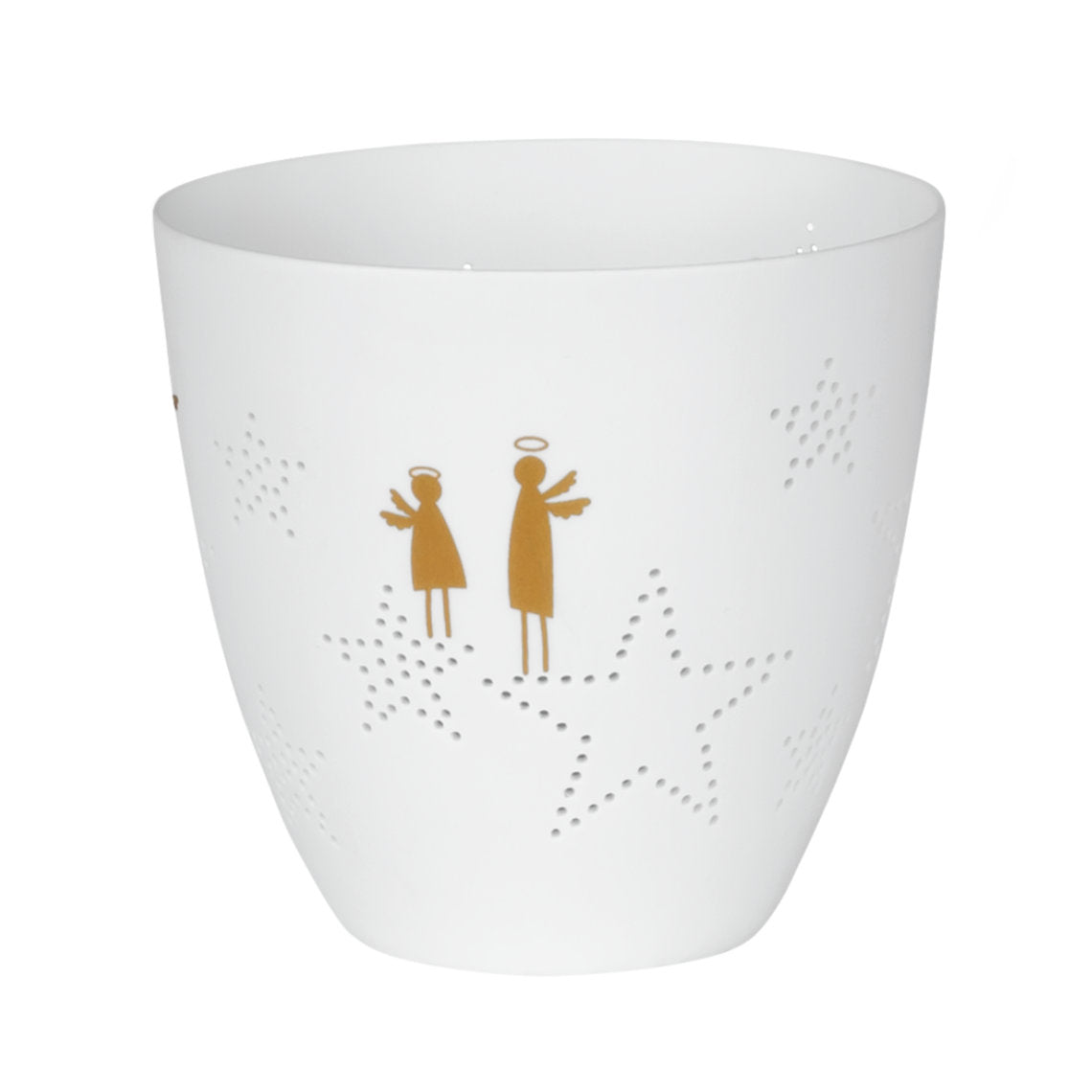 Rader Poetry Porcelain Tealight Candle Holder with Angel Design - Scandinavian Cozy Catchall Dish