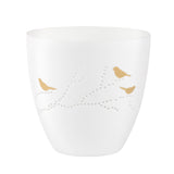 Rader Poetry Porcelain Tealight Candle Holder with Bird Design - Scandinavian Cozy Catchall Dish