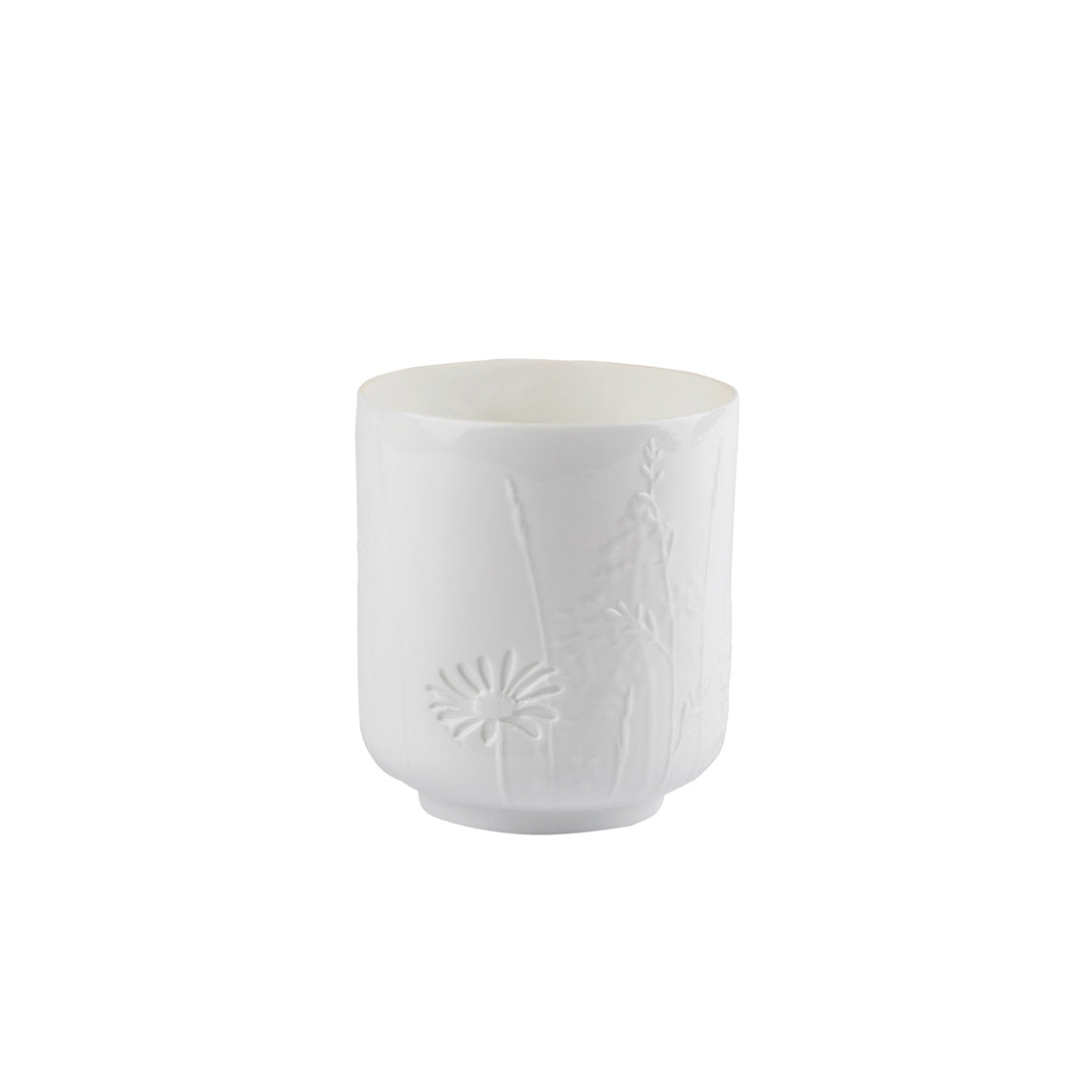 Rader Poetry Porcelain Tealight Candle Holder with Flower Design - Scandinavian Cozy Catchall Dish