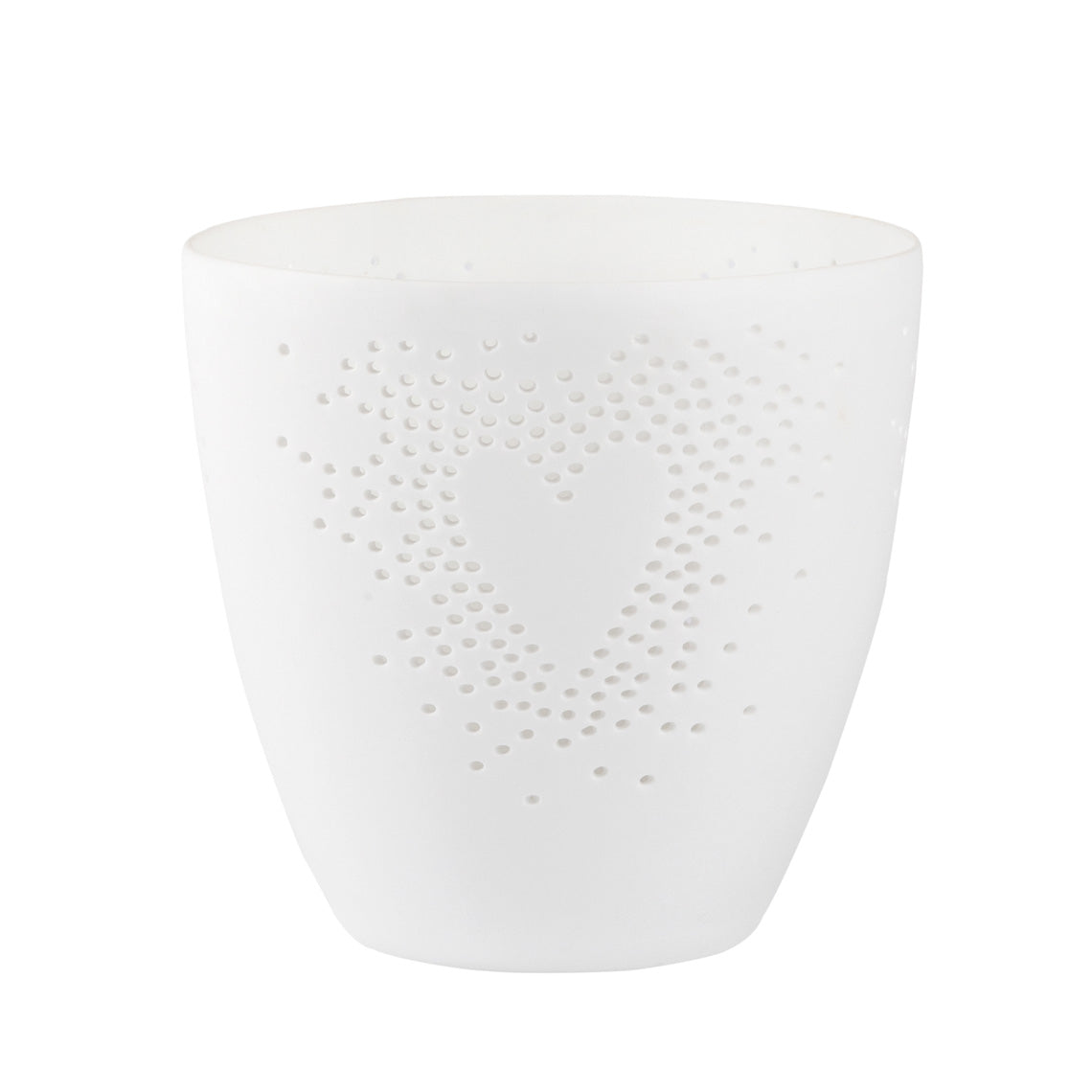 Rader Poetry Porcelain Tealight Candle Holder with Heart Design - Scandinavian Cozy Catchall Dish