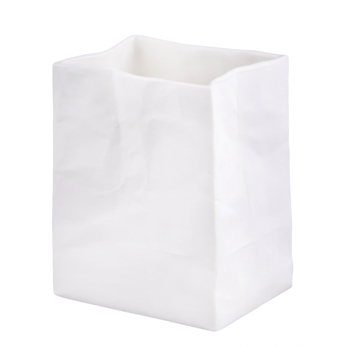 Rader Porcelain Bag Design Vase – Food Safe, Catchall, Storage Vessel & Modern Home Decor