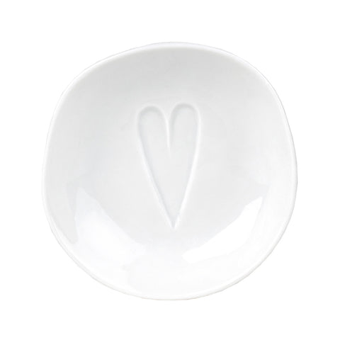 Rader Porcelain Decorative and Food Safe Mini Bowl with Embossed Heart - Catchall Dish
