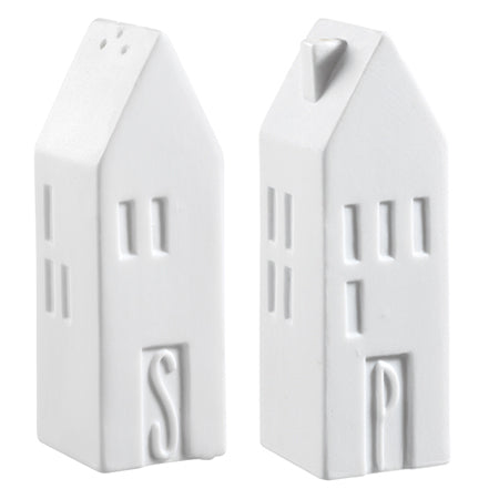 Rader Porcelain Village House Salt and Pepper Set for Dining Table and Kitchen Organization