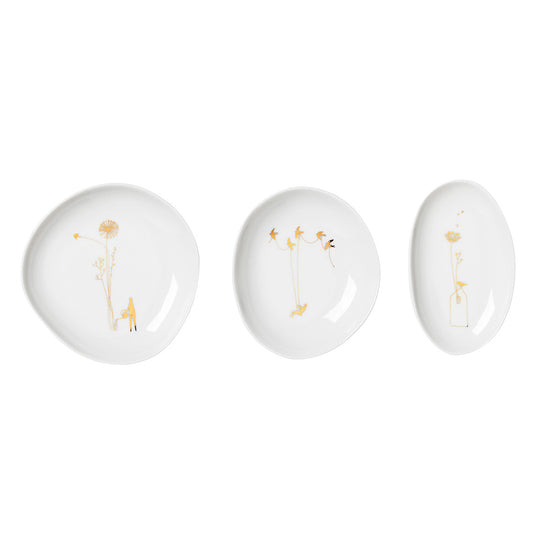 Rader Wonderland Mini Porcelain Bowl Set – Decorative Food Safe Dish Set for Jewelry, Snacks & Home Decor