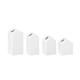Scandinavian Style Porcelain House Shaped Vase Set of 4 - Sculptural Vase