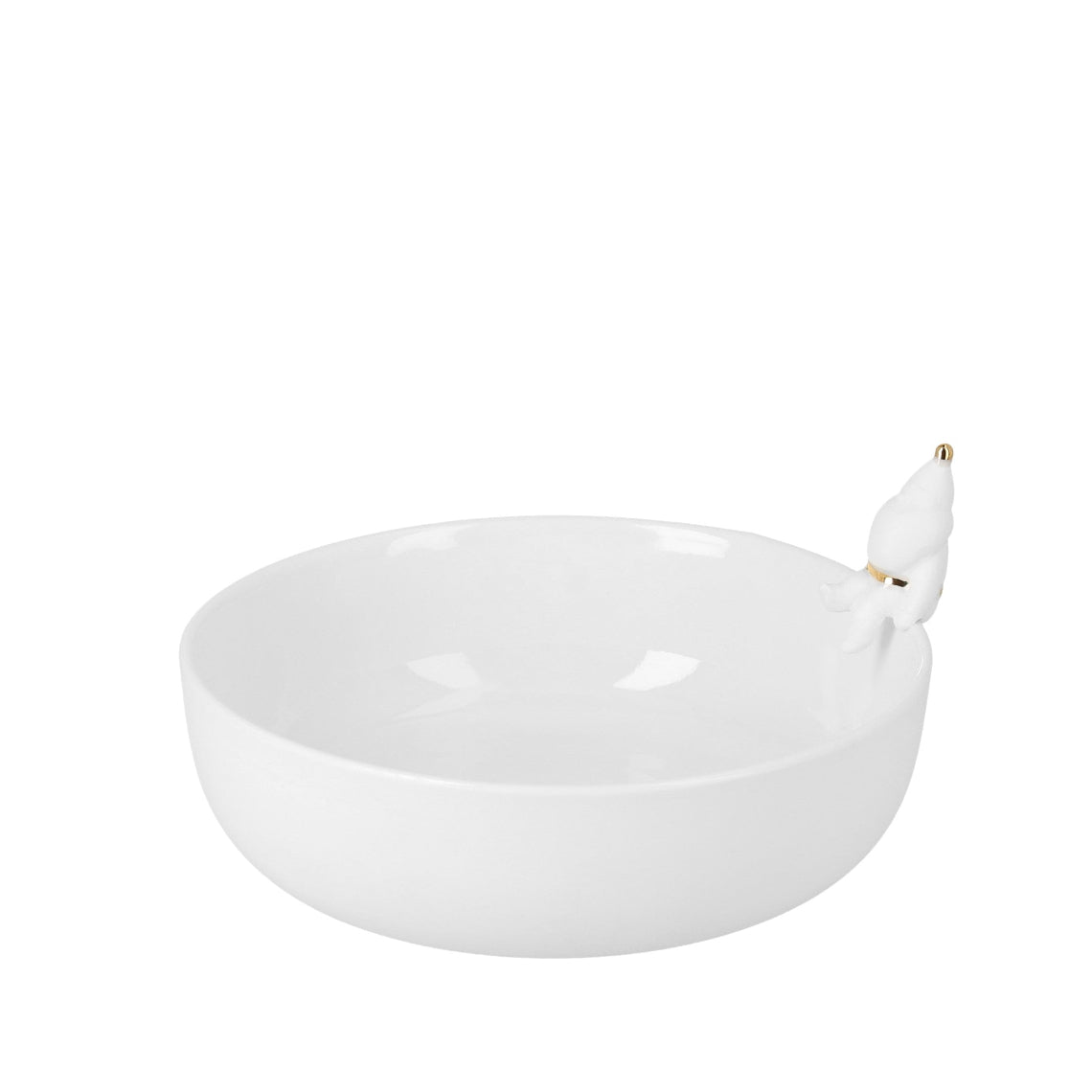 White Porcelain Decorative Santa Dish - Handcrafted Christmas Dish for Serving Candy, Cookies or Trinkets
