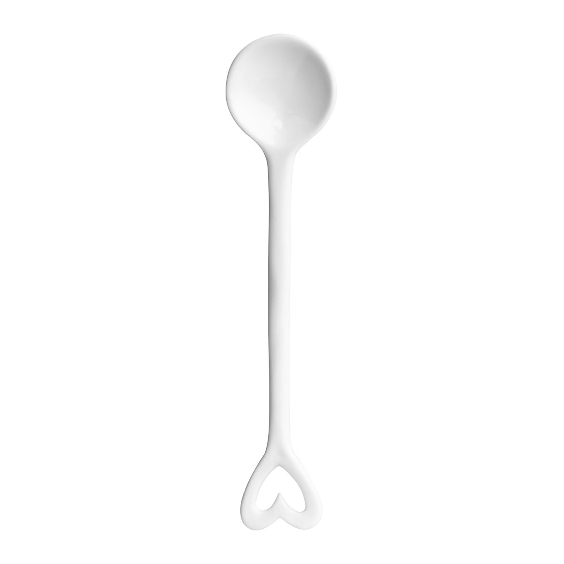 White Porcelain Decorative Spoon with Heart Handle for Sprinkling Sugar or Spices