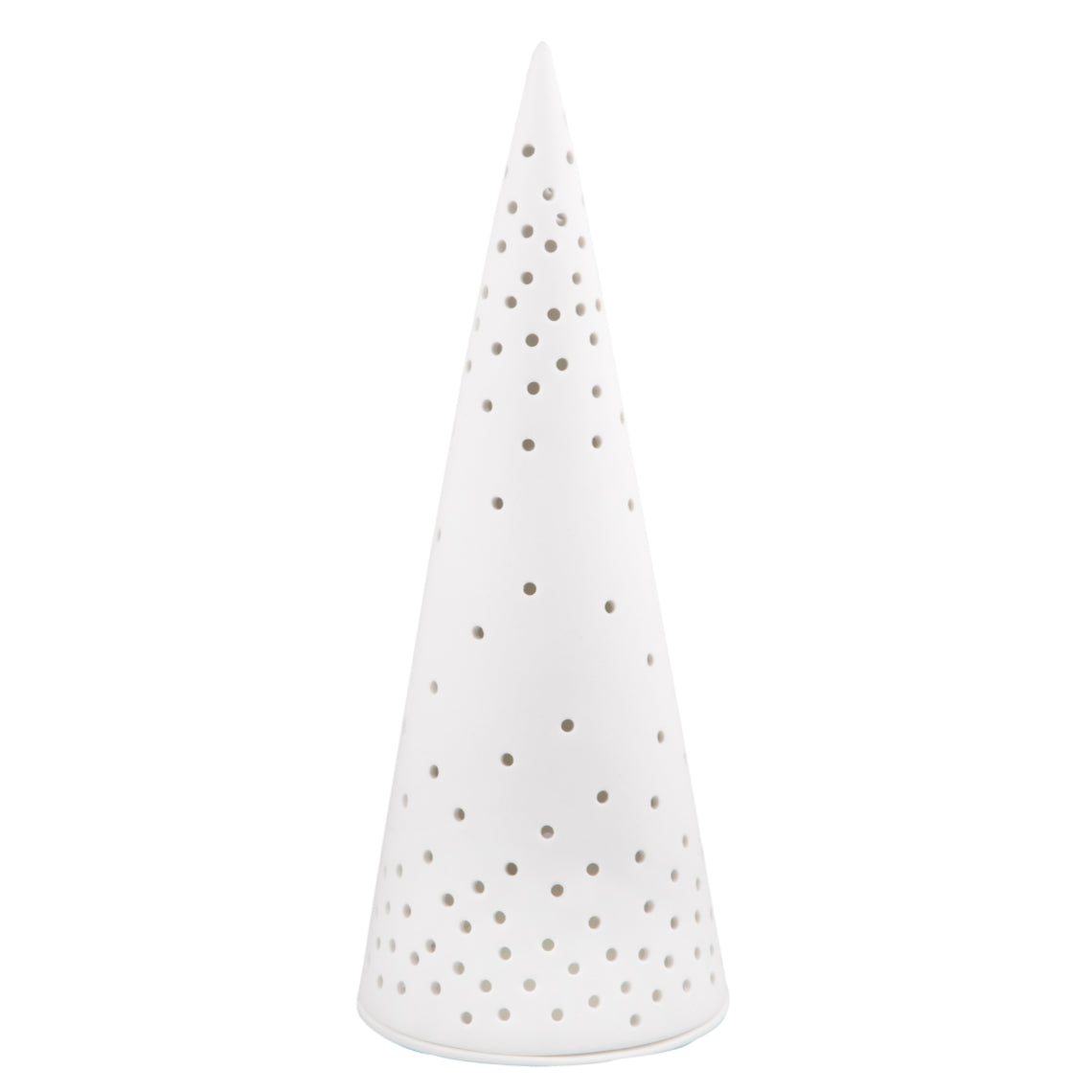 White Porcelain Large LED Christmas Tree – Elegant Holiday Accent Light for Mantel, Holiday Village & Table Decor