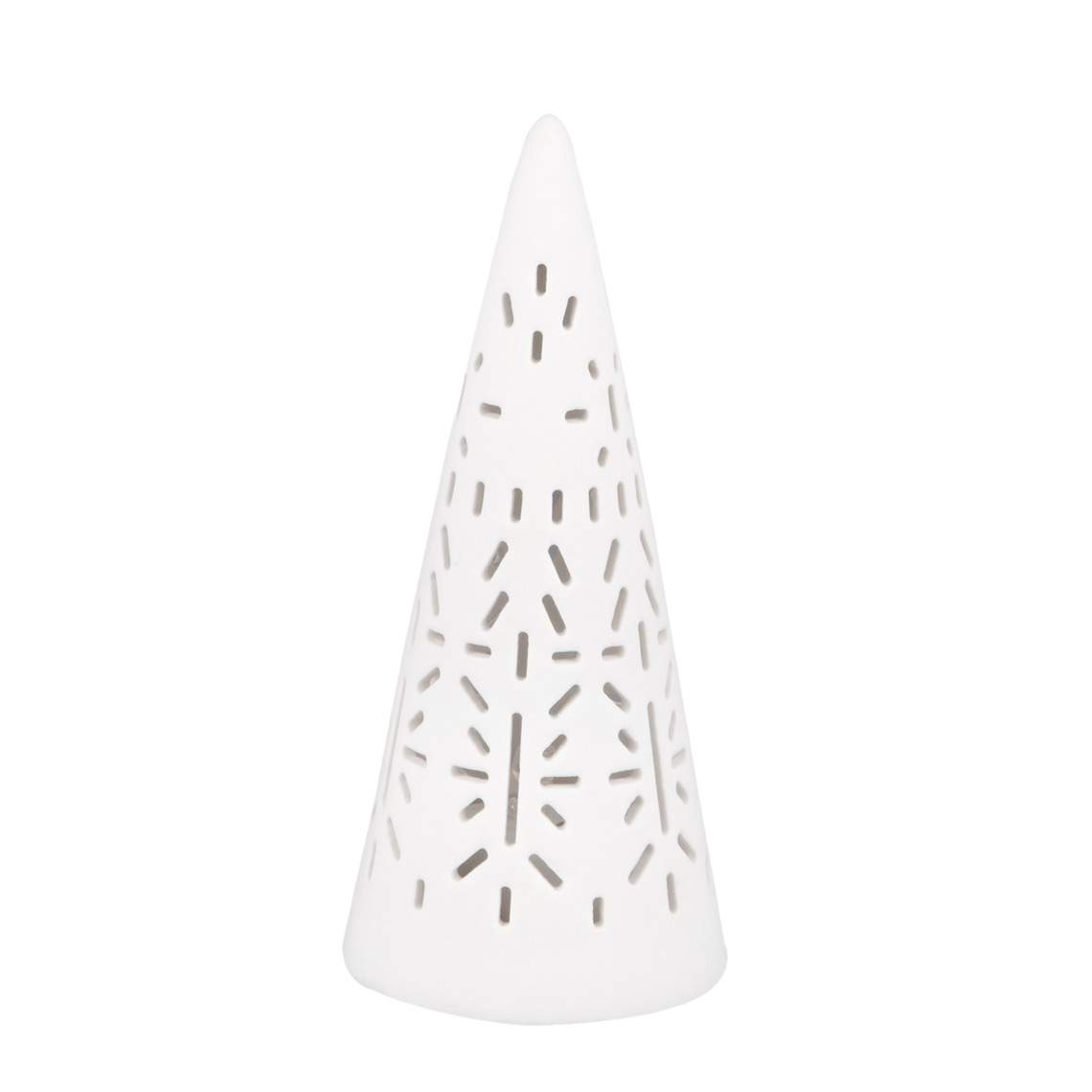 White Porcelain Mini LED Christmas Tree – Elegant Holiday Accent Light for Mantel, Holiday Village & Table Decor