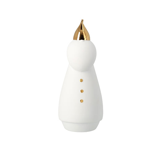 White Porcelain Santa LED Light – Illuminated Christmas Figurine for Holiday Decor