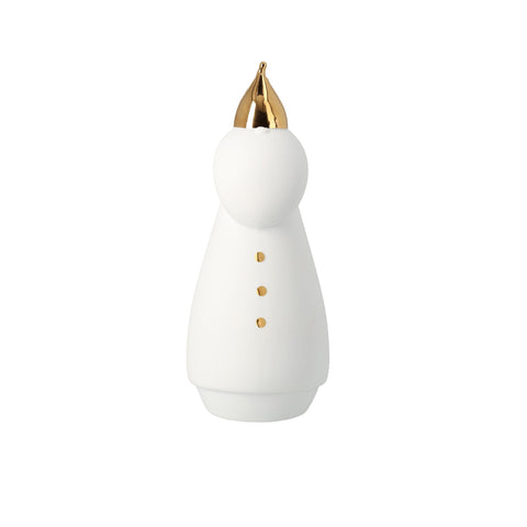 White Porcelain Santa LED Light – Illuminated Christmas Figurine for Holiday Decor
