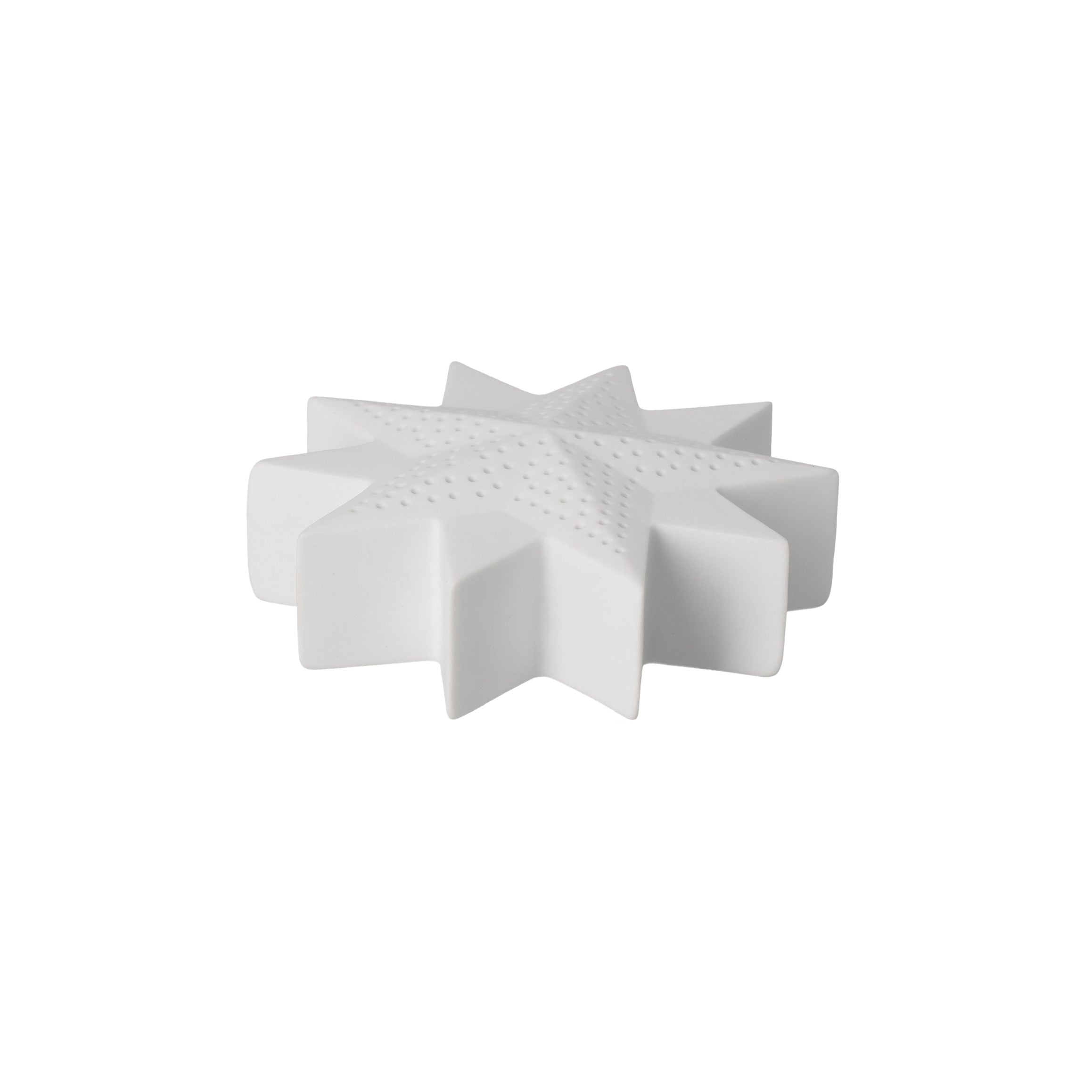 White Porcelain Star Shaped LED Lamp Soft Night Light for Table or Dresser